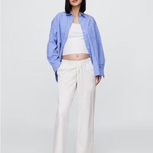 GAP White Maternity Easy Wide-Leg Pants